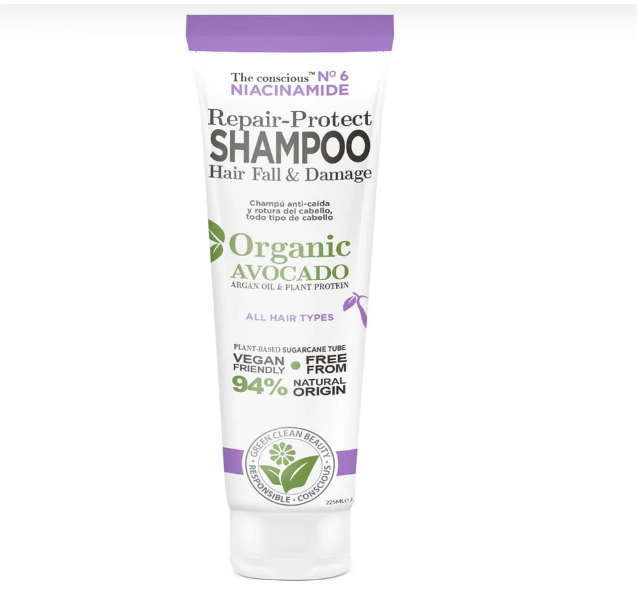 Organic Avocado Repair-Protect Shampoo for Hair Fall & Damaged Hair | Niacinamide Hair Strengthening Shampoo – 225ml