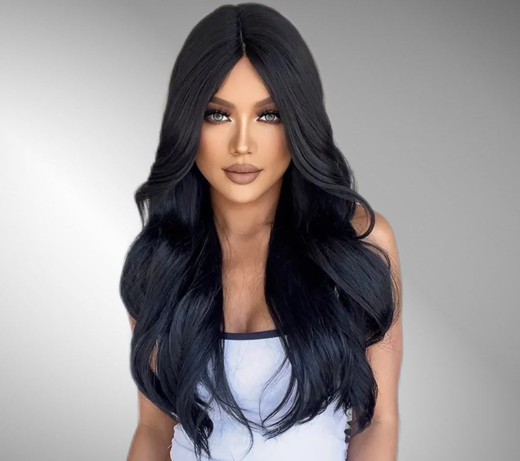 LONG And Wavy WIG - Hair 70 Cm- Black With Bang