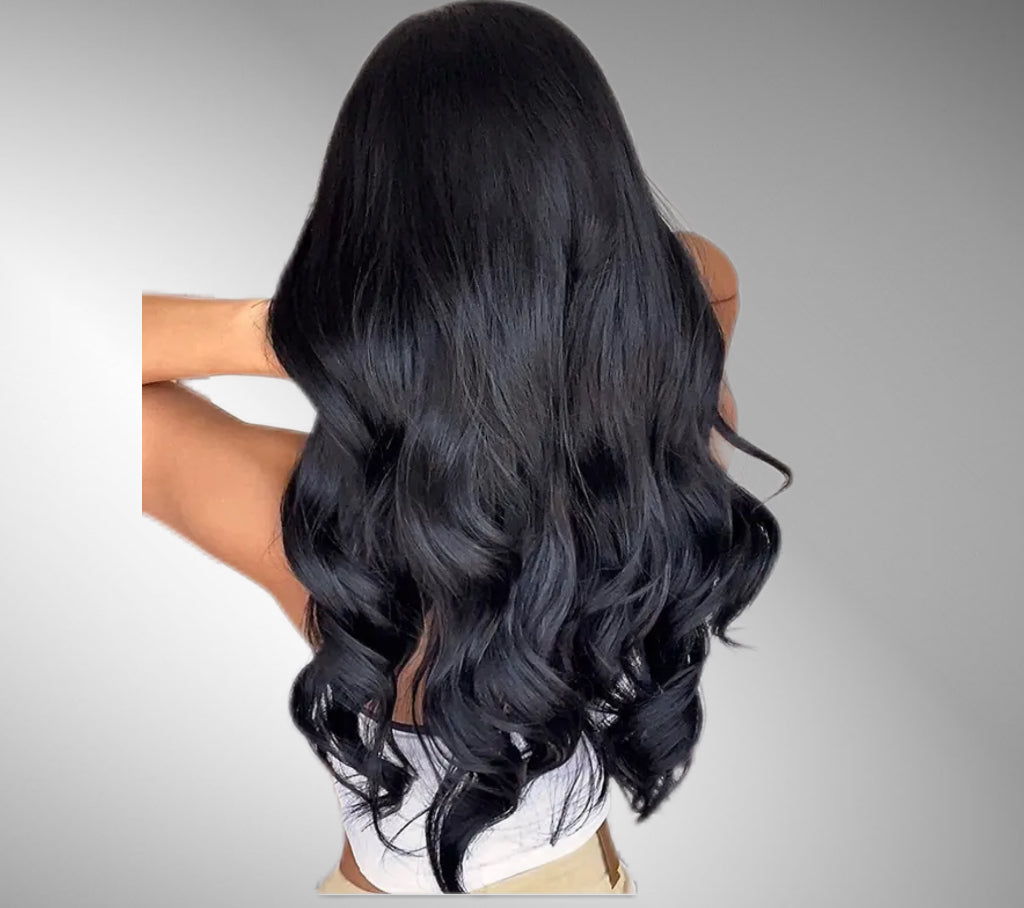 LONG And Wavy WIG - Hair 70 Cm- Black With Bang