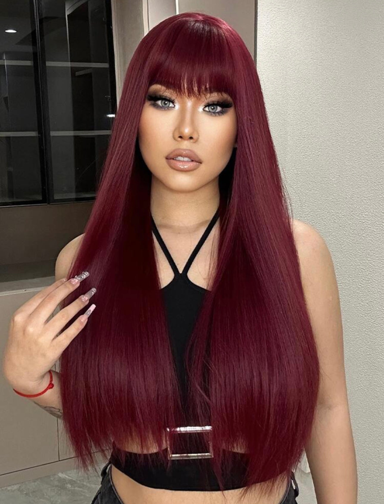 Burgundy Natural Wig